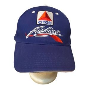 Citgo Fishing BASS Ballcap Cap Hat‎ Embroidered Logo Strapback Blue/Red